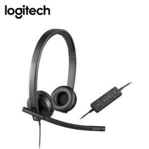 Audífono Logitech H570e USB Stereo con Micrófono para Oficina - Negro (981-000574)