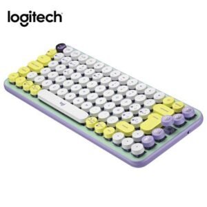 Teclado Logitech POP Keys Wireless – Diseño Único Lila/Verde con Estilo Retro (920-010714)