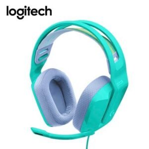 Audífonos Gamer Logitech G335 con Micrófono, Alámbricos 3.5 mm, Verde Menta (981-001023)-P
